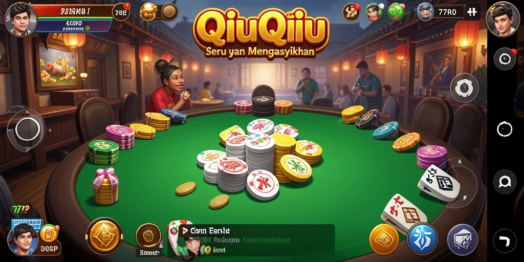 Tangkapan layar utama gameplay QiuQiu yang seru.