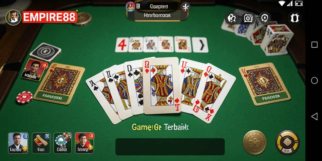 Screenshot gameplay EMPIRE88 menunjukkan serunya bermain Gaple.