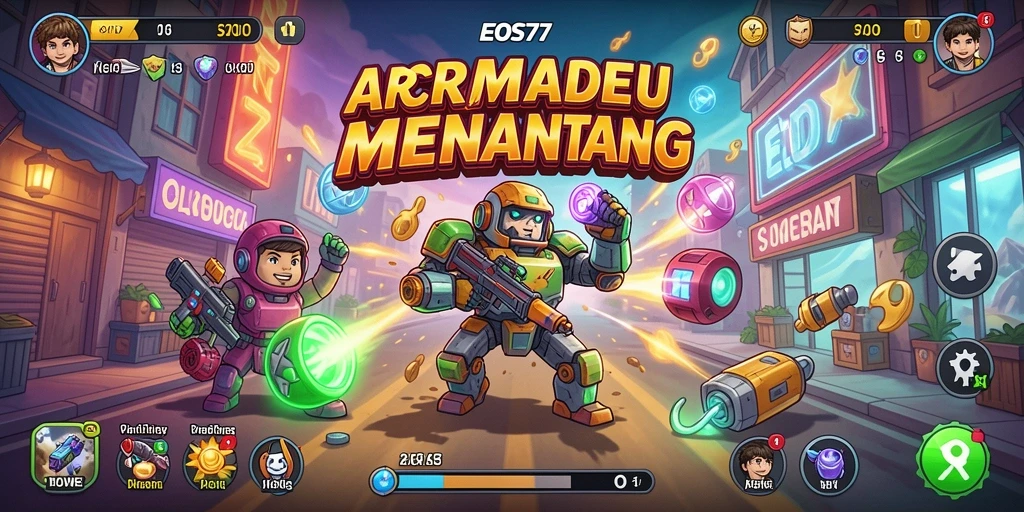 Tampilan gameplay EOS77 yang dinamis dan mengasyikkan.