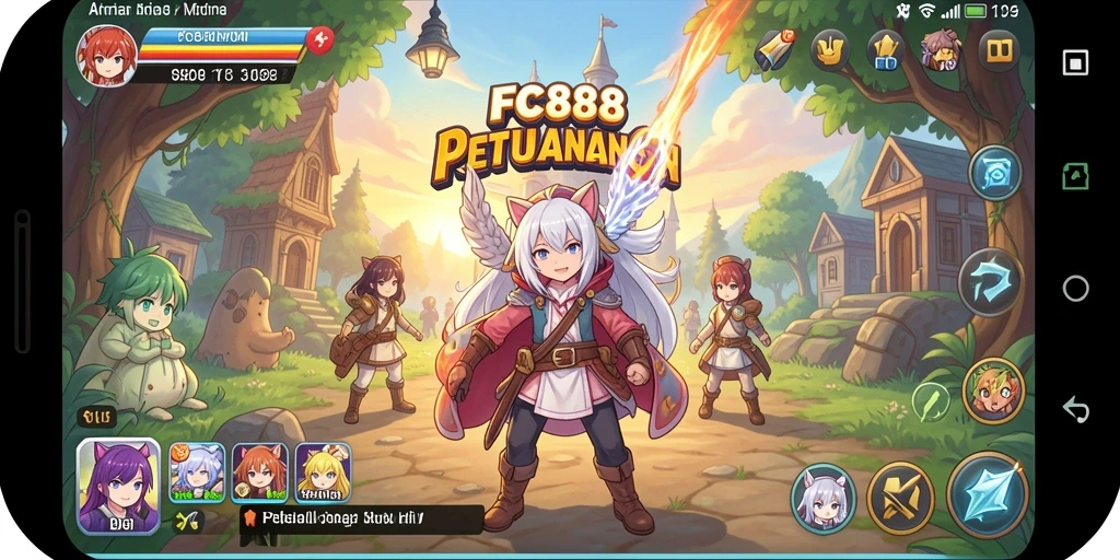 Tampilan gameplay FC888 yang penuh aksi di dunia anime.
