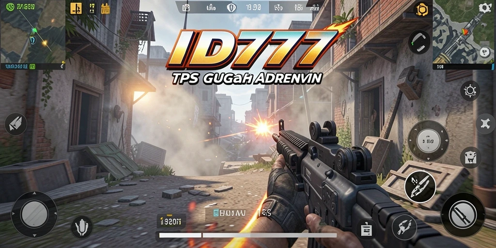 Tangkapan layar gameplay ID777 menampilkan pertempuran seru dan lingkungan yang megah.