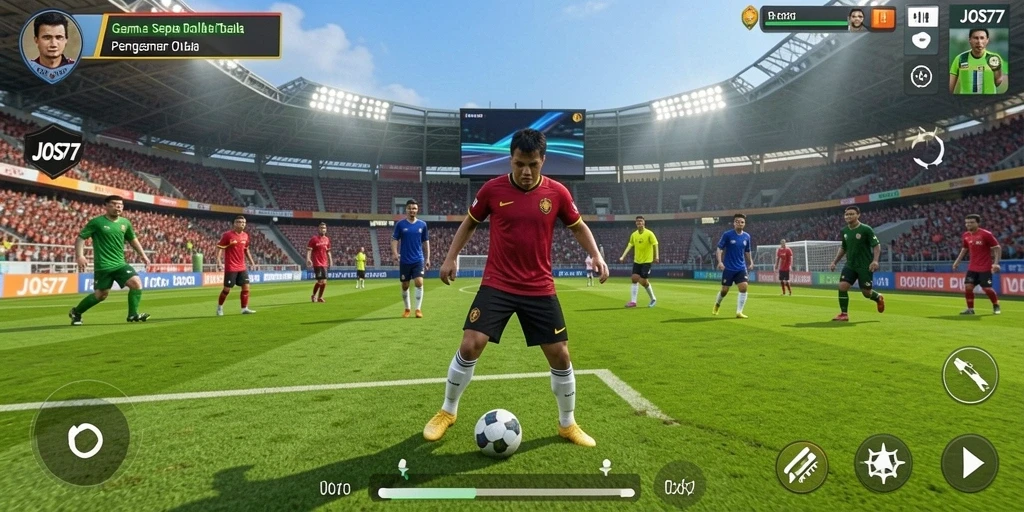 Gameplay JOS77 yang menarik dan penuh aksi sepak bola.