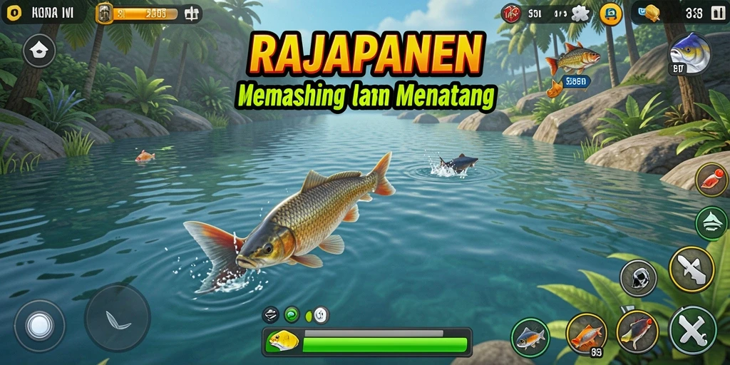 Tangkapan ikan yang menakjubkan dalam gameplay RAJAPANEN.