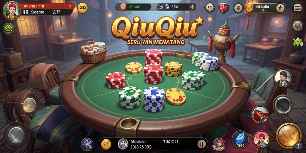 Tampilan gameplay QiuQiu yang seru dan interaktif.