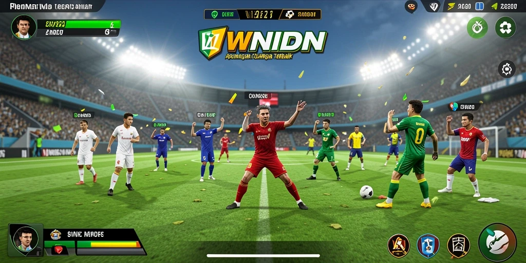 Tangkapan layar gameplay WINIDN dengan aksi olahraga seru.
