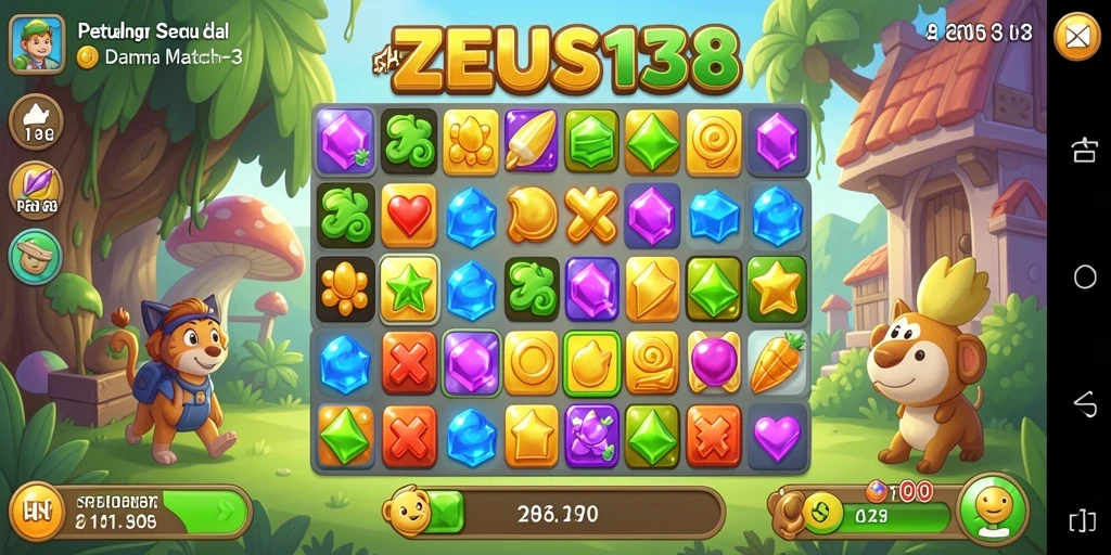 Gameplay seru dari ZEUS138 dengan tantangan mencocokkan objek.